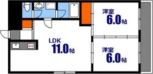 広島県広島市中区住吉町【マンション】の間取り