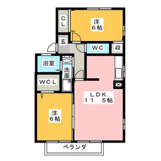 シャインコートM’S【1階】の間取り