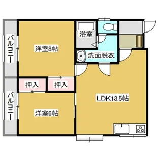 2LDKの間取り画像