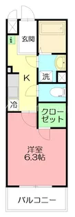 カレッジヒルズA【2階】の間取り