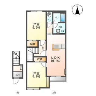 群馬県吾妻郡中之条町大字伊勢町【アパート】の間取り