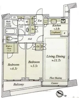 東京都目黒区下目黒2【マンション】の間取り