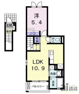 1LDKの間取り画像