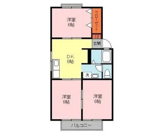 カーサ若葉A【2階】の間取り