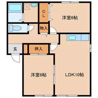 宮崎県都城市姫城町【アパート】の間取り
