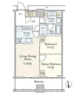 WORLD TOWER RESIDENCE【17階】の間取り