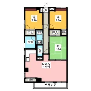 グランコート21【4階】の間取り