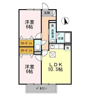 ブルーリジェールC【1階】の間取り