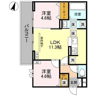 埼玉県さいたま市浦和区針ヶ谷1【アパート】の間取り