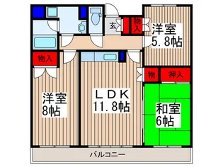ロゼリアマンション【2階】の間取り