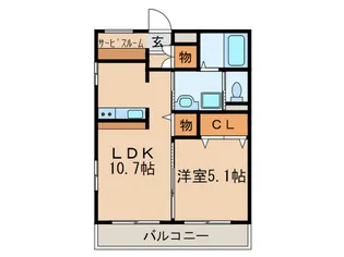 レジデンス八竜【2階】の間取り