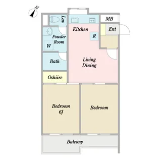 都立大一ツ木マンション【3階】の間取り