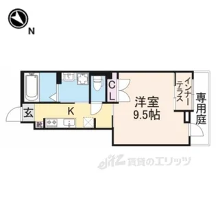 サンク・エール【1階】の間取り