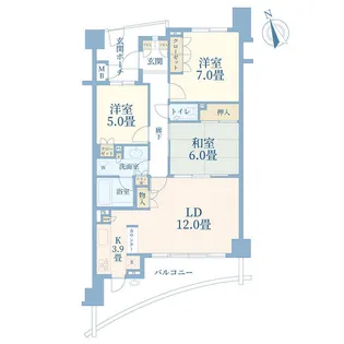 セ・パルレ中央林間6番館【10階】の間取り