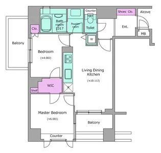 レジディア文京湯島【6階】の間取り