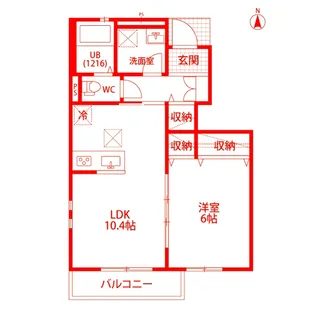クレール鎌倉北【1階】の間取り
