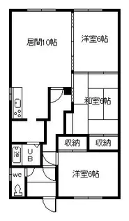 富岡マンション【2階】の間取り