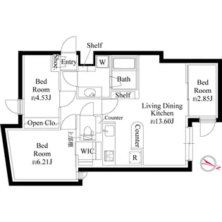 グランパセオ代々木上原【1階】の間取り