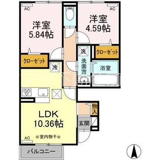 エスポワール・セレーノII【1階】の間取り