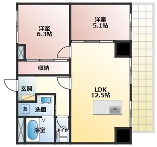 第一丸中マンション【7階】の間取り