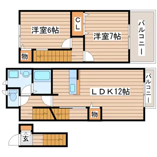 グラシュー折立の間取り