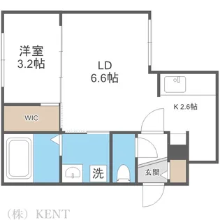 moderno HASSAMU(モデルノ発寒)【2階】の間取り
