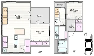 パークサイドメグロ【2階】の間取り
