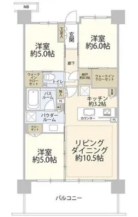 シティハウス王子【3階】の間取り