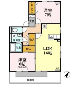 セジュールFX東 B棟【1階】の間取り