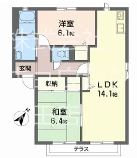 メゾン片山B棟【1階】の間取り