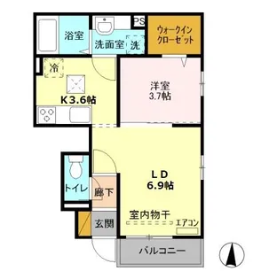 グレイス坂戸【1階】の間取り