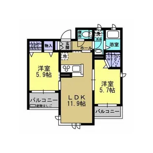 カルム ブランシュ【2階】の間取り