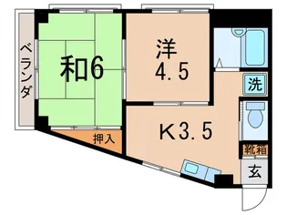シャトー石川【1階】の間取り