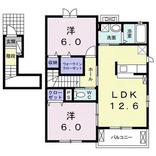 セゾンフローラD【2階】の間取り