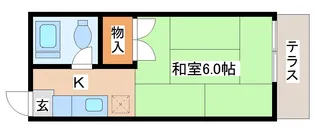 イースタンハイツ連坊A【1階】の間取り