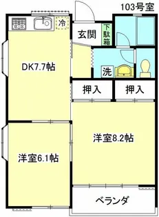 木の実ハイツII【1階】の間取り
