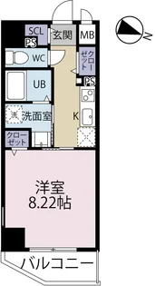 ビューテラス大道【8階】の間取り