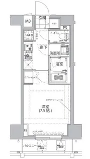 ハーモニーレジデンス両国ウォーターフロント【8階】の間取り