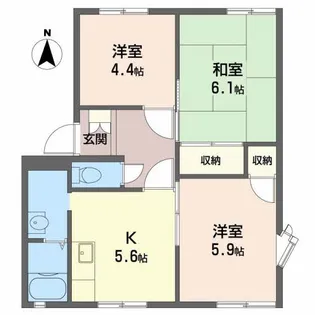 フレグランス竜山A棟【1階】の間取り