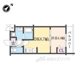MJC京都ESTRUTH【4階】の間取り