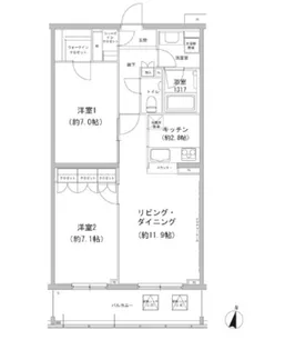 ヒューリックコート雪が谷【5階】の間取り