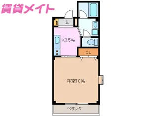 コーキア泊山崎【3階】の間取り