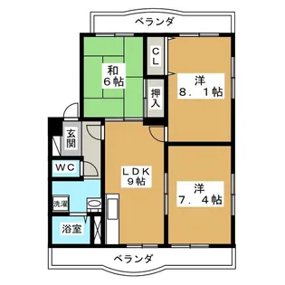 ゼルコーバ【2階】の間取り