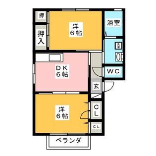 メゾン・リヴェールTI B棟【2階】の間取り