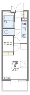 レオパレスさざんか(36814)【3階】の間取り