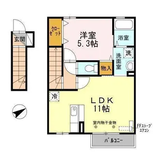ベル コリーヌAB【2階】の間取り