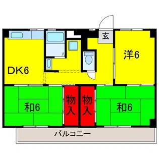 ビレッジハウス迎田【1階】の間取り