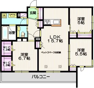 (仮称)川口市飯原町メゾン北棟【3階】の間取り