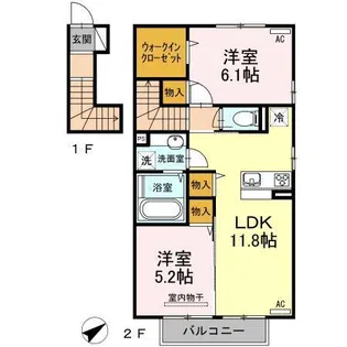 アールエム都北【2階】の間取り