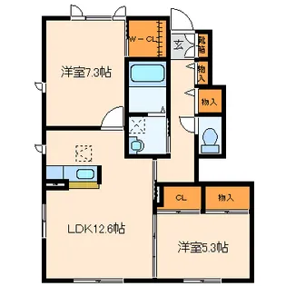 グランシャリオA【1階】の間取り